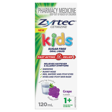 Zyrtec Kids Allergy & Hayfever Oral Liquid Grape 120ml