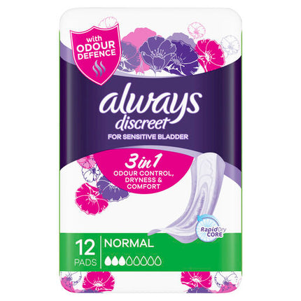 Always Discreet For Sensitive Bladder Normal 12 Pads