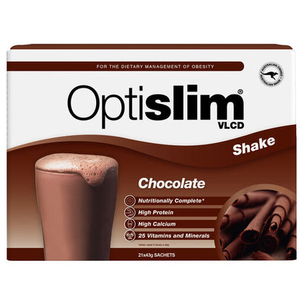 Optislim VLCD Meal Replacement Shake Chocolate 21x43g Sachets