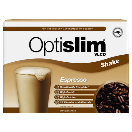 Optislim VLCD Meal Replacement Shake Espresso 21x43g Sachets