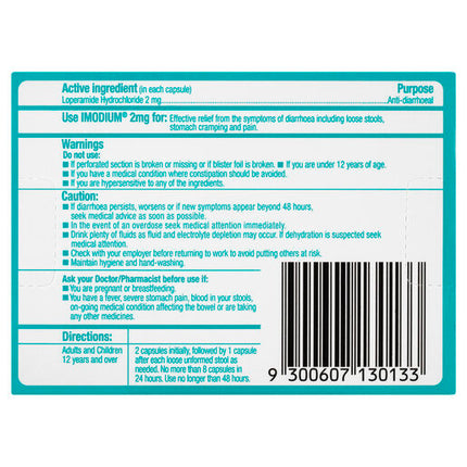 Imodium Capsules 20 Pack