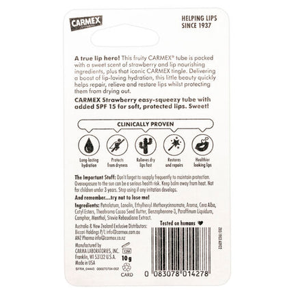 Carmex Lip Balm Strawberry Squeeze Tube 10g