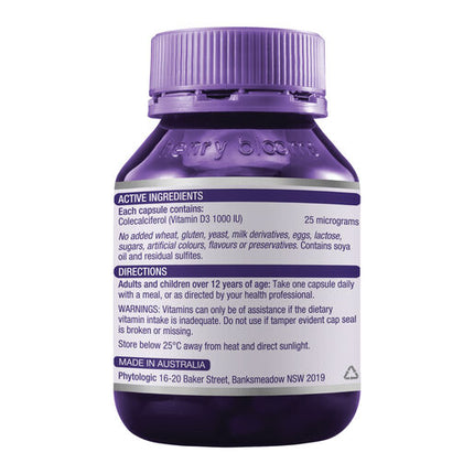 Henry Blooms Vitamin D3 1000Iu 60 Capsules