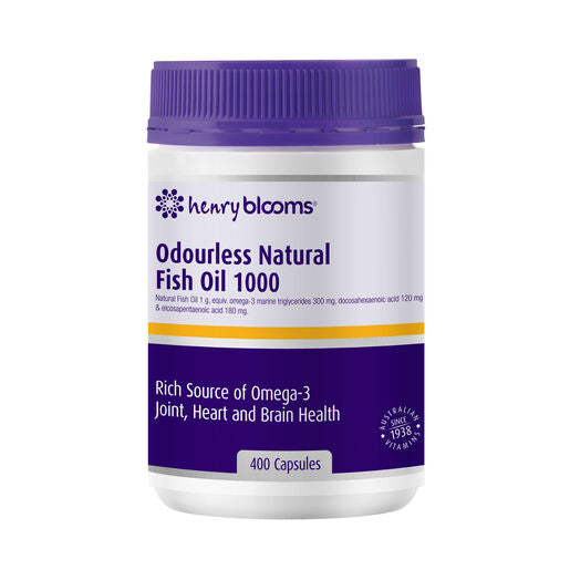 Henry Blooms Omega 3 Odourless Natural Fish Oil 1000Mg 400 Capsules