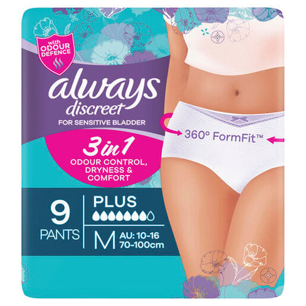 Always Discreet Underwear 9 Plus Pants Medium
