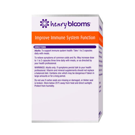 Henry Blooms Immune Forte 60 Vegetarian Capsules