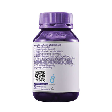 Henry Blooms Turmeric & Magnesium 60 Capsules