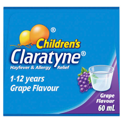 Claratyne Children's Hayfever & Allergy Relief Antihistamine Grape Flavour Syrup 60mL