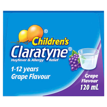 Claratyne Children's Allergy & Hayfever Relief Syrup For Kids Grape Flavour 120mL