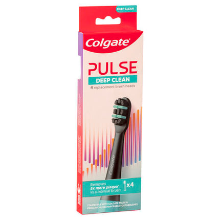 Colgate Pulse Deep Clean Electric Toothbrush Replacement Brush Head Refills, 4 Pack