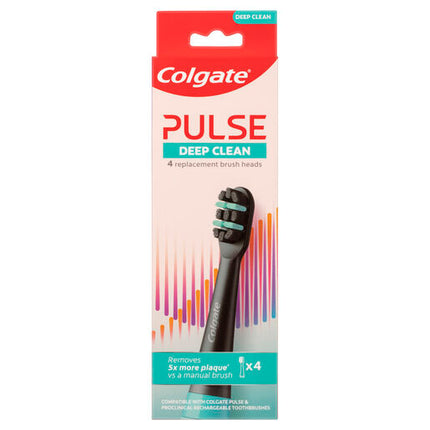 Colgate Pulse Deep Clean Electric Toothbrush Replacement Brush Head Refills, 4 Pack