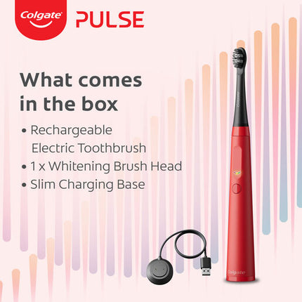 Colgate Pulse Series 1 Connected Rechargeable Whitening Electric Toothbrush, 1 Pack with Refill Head