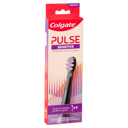 Colgate Pulse Sensitive Electric Toothbrush Replacement Brush Head Refills, 4 Pack