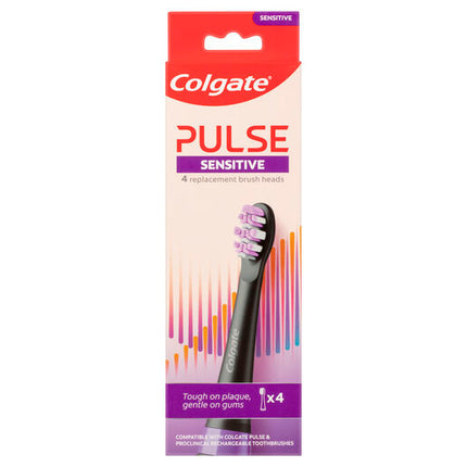 Colgate Pulse Sensitive Electric Toothbrush Replacement Brush Head Refills, 4 Pack