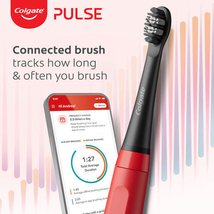 Colgate Pulse Series 1 Connected Rechargeable Whitening Electric Toothbrush, 1 Pack with Refill Head