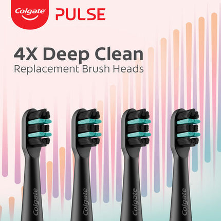Colgate Pulse Deep Clean Electric Toothbrush Replacement Brush Head Refills, 4 Pack