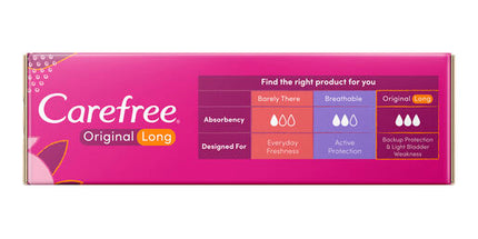 Carefree Original Unscented Long Panty Liners 30 Pack