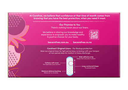 Carefree Original Unscented Long Panty Liners 30 Pack