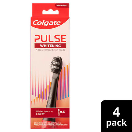 Colgate Pulse Whitening Electric Toothbrush Replacement Brush Head Refills, 4 Pack