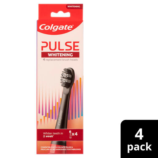 Colgate Pulse Whitening Electric Toothbrush Replacement Brush Head Refills, 4 Pack