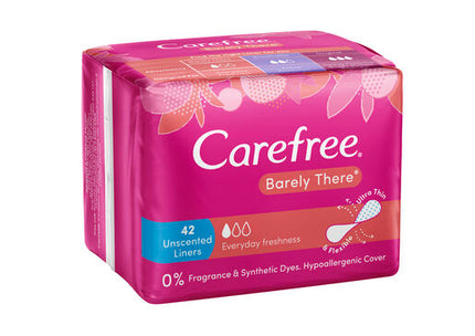 Carefree Barely There Unscented Panty Liners 42 Pack