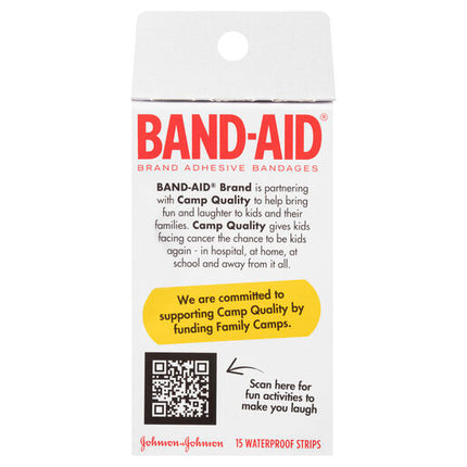 Band-Aid Camp Quality Waterproof Strips 15 Pack