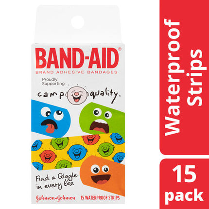 Band-Aid Camp Quality Waterproof Strips 15 Pack