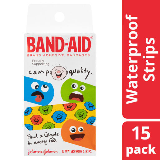 Band-Aid Camp Quality Waterproof Strips 15 Pack