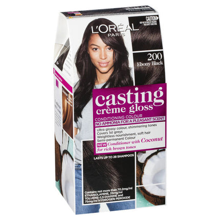 L'Oreal Casting Creme Gloss Semi-Permanent Hair Colour 200 Ebony