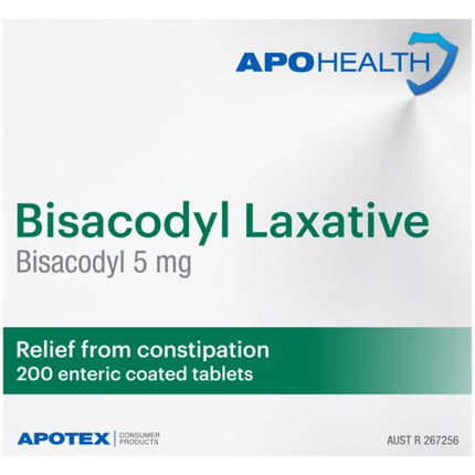 ApoHealth Bisacodyl Laxative 200 Tablets