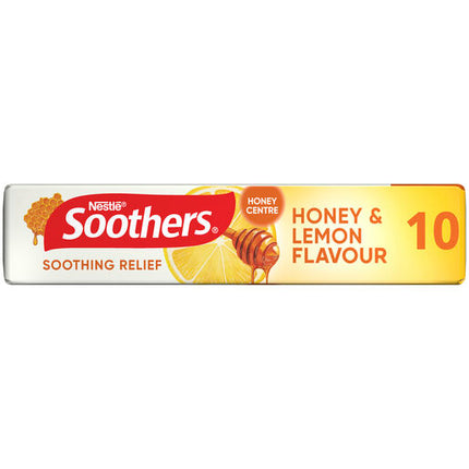 Soothers Honey & Lemon Medicated Lozenges Stick 10 Pack