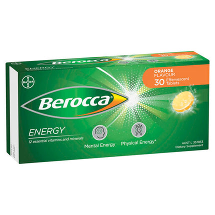 Berocca Energy Orange Effervescent Tablets 30 Pack