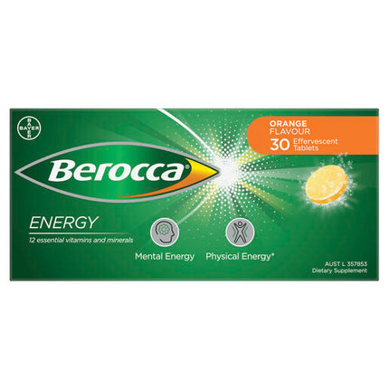 Berocca Energy Orange Effervescent Tablets 30 Pack