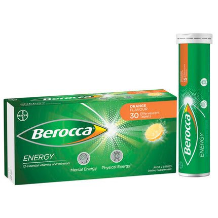 Berocca Energy Orange Effervescent Tablets 30 Pack