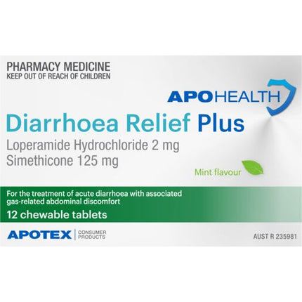 Apohealth Diarrhoea Relief Plus 12 Chewable Tablets