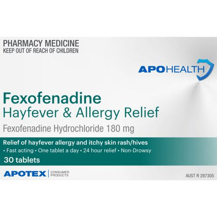 ApoHealth Fexofenadine 180mg 30 Tablets