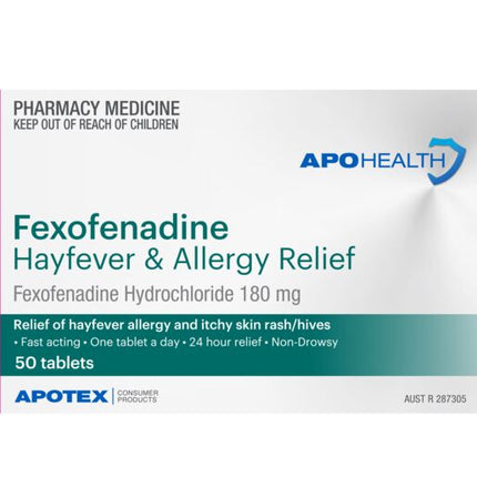ApoHealth Fexofenadine 180mg 50 Tablets