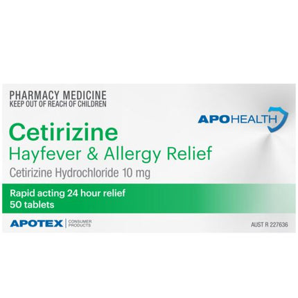 ApoHealth Cetirizine HCL 10mg 50 Tablets