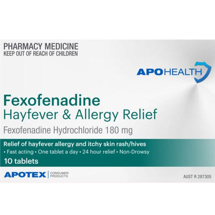 ApoHealth Fexofenadine 180mg 10 Tablets