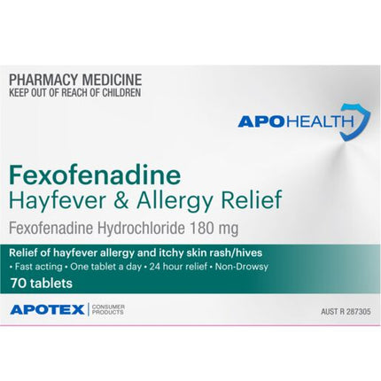 ApoHealth Fexofenadine 180mg 70 Tablets