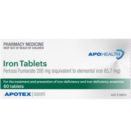 ApoHealth Iron 200mg 60 Tablets