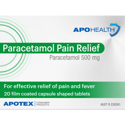 ApoHealth Paracetamol Pain Relief 20 Caplets