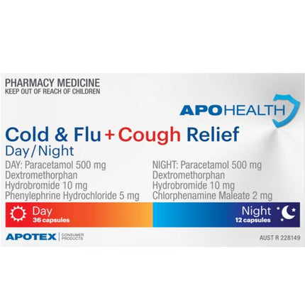 ApoHealth Cold & Flu + Cough Relief Day & Night 48 Tablets