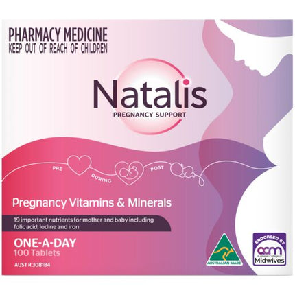 Natalis Pregnancy Support Vitamins & Minerals 100 Tablets