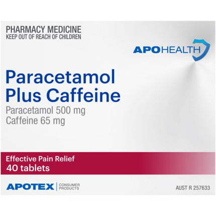 Apohealth Paracetamol Plus Caffeine 40 Tablets