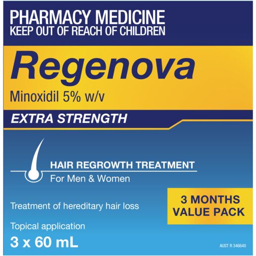 Regenova 5% Topical Hair Regrowth Treatment 3 x 60ml