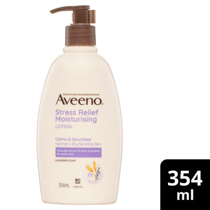 Aveeno Stress Relief Lavender Scented Moisturising Body Lotion 354mL