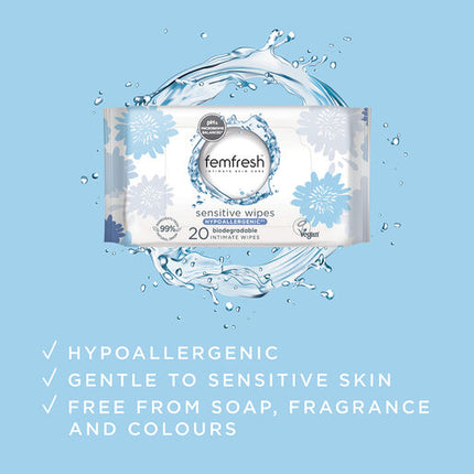 Femfresh Sensitive Wipes 20 Pack