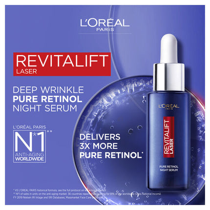 L'Oreal Revitalift Laser Pure Retinol Deep Wrinkle Night Serum 30ml