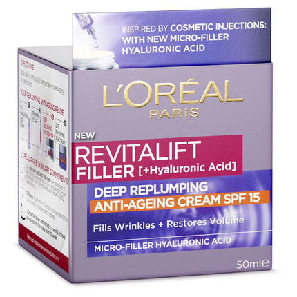 L'Oreal Revitalift Filler Hyaluronic Acid Day SPF15 Cream 50mL